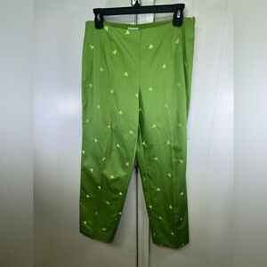 VINTAGE 100% Cotton Green Pants with Sail Pattern